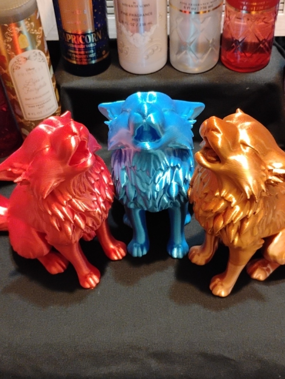Decorative Metallic Wolf Figurine